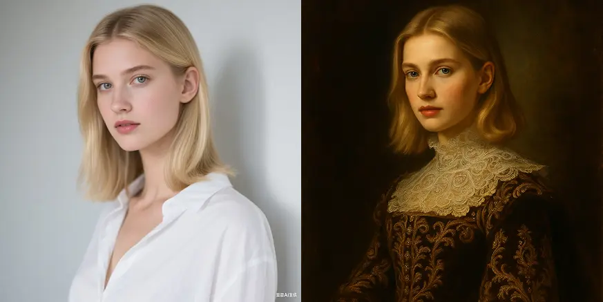 18th century Oil Painting style headshot example