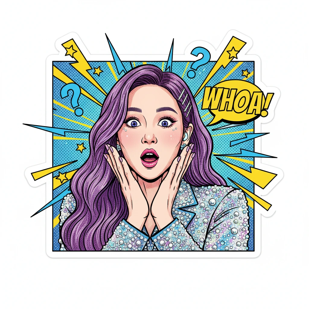 Retro comic style sticker
