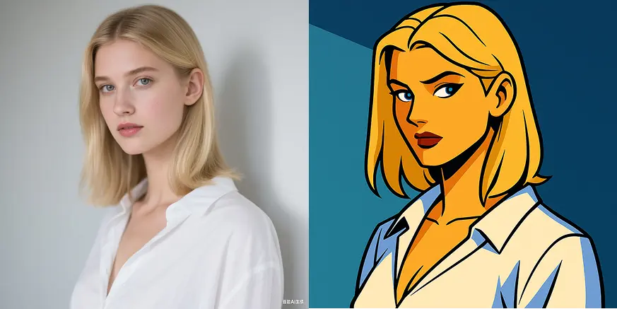 90s American Cartoon style headshot example