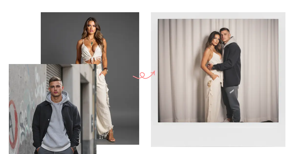 AI couple photo with two uploaded people