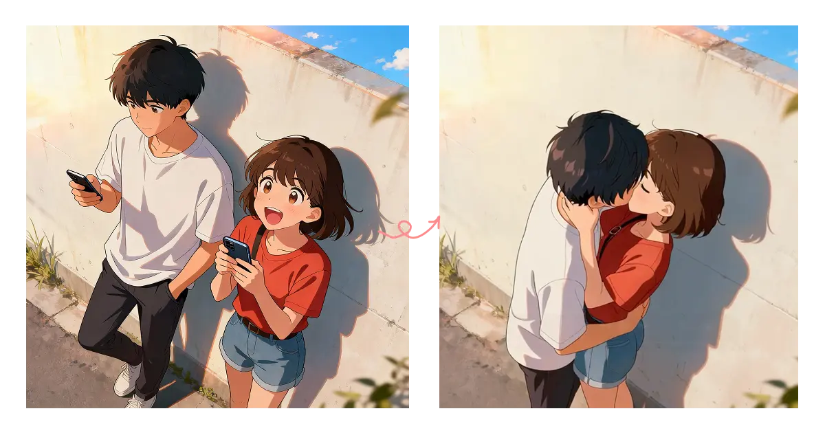 AI Kissing Video Generator cinematic scene