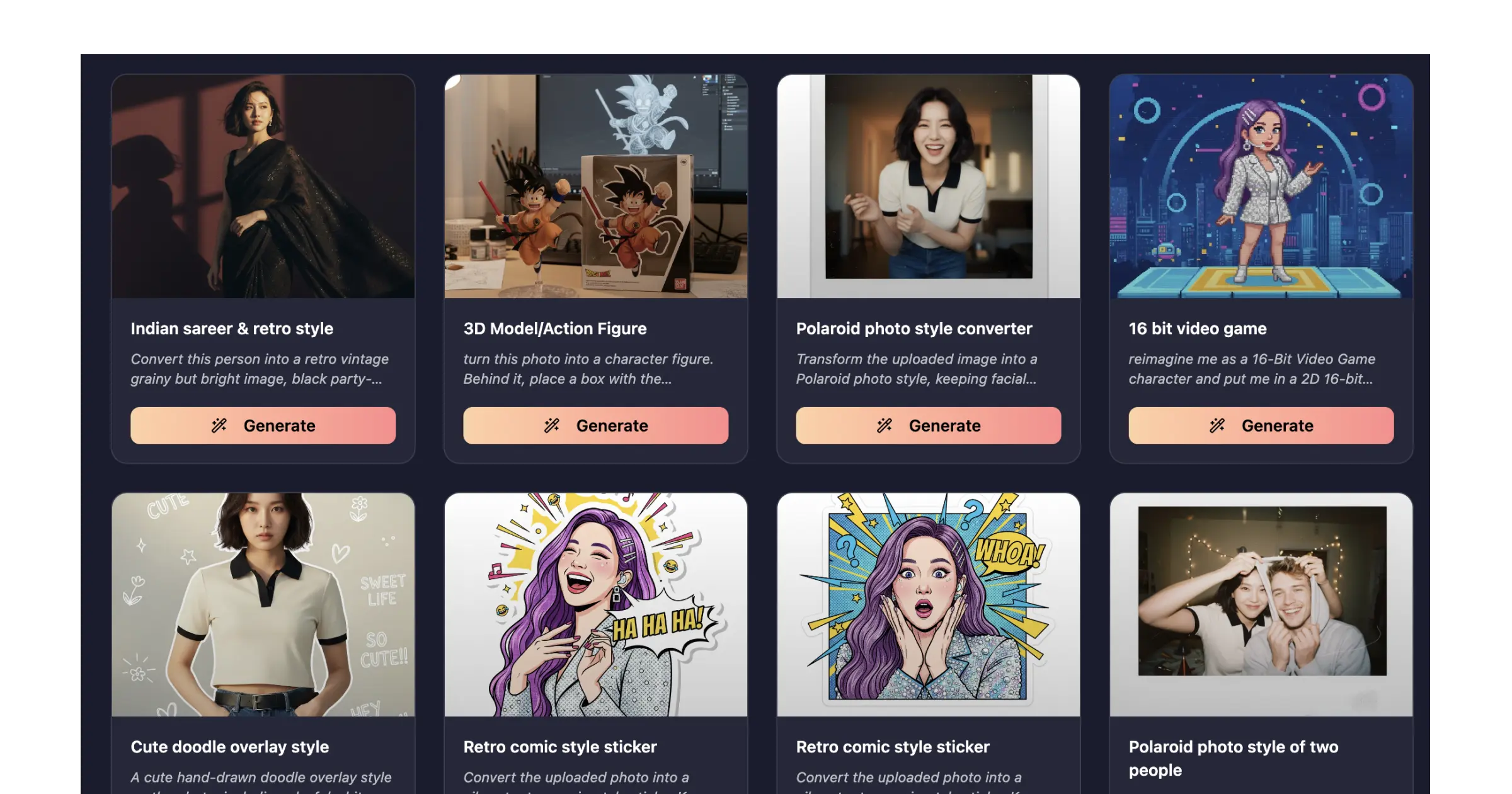 Built-in effect templates