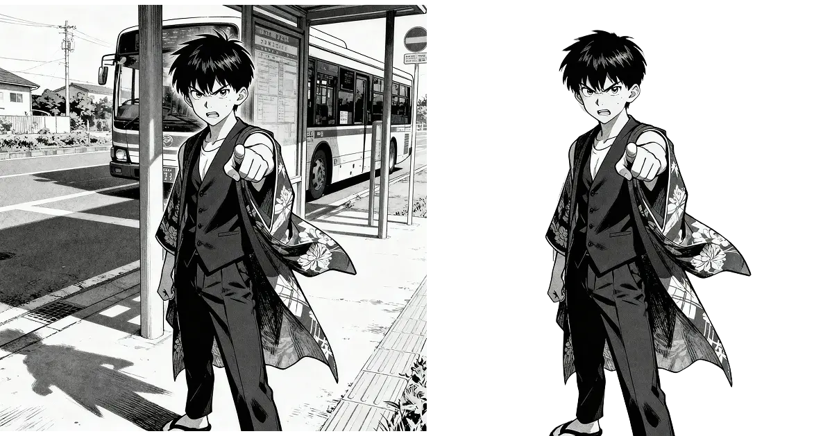 background removed manga character