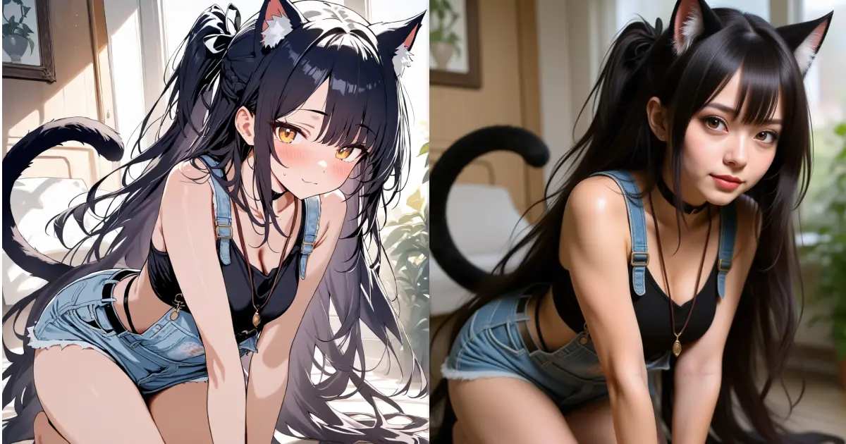 anime character real life variations AI