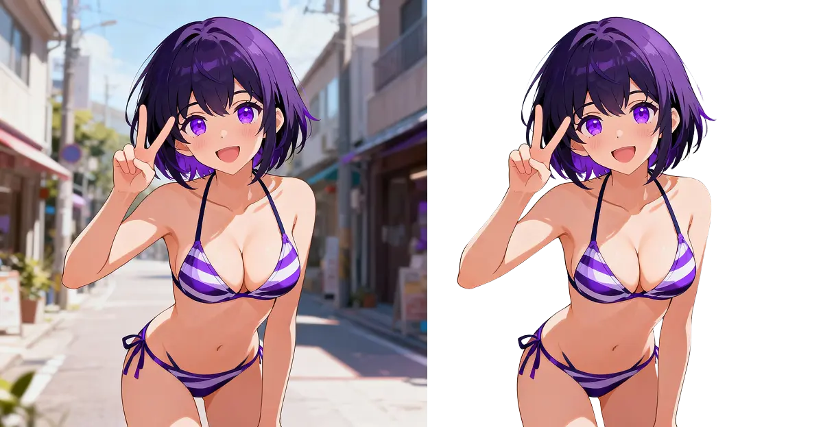 background removed anime girl