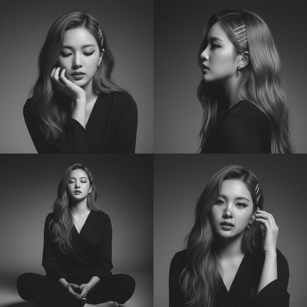  4 panel black white portrait