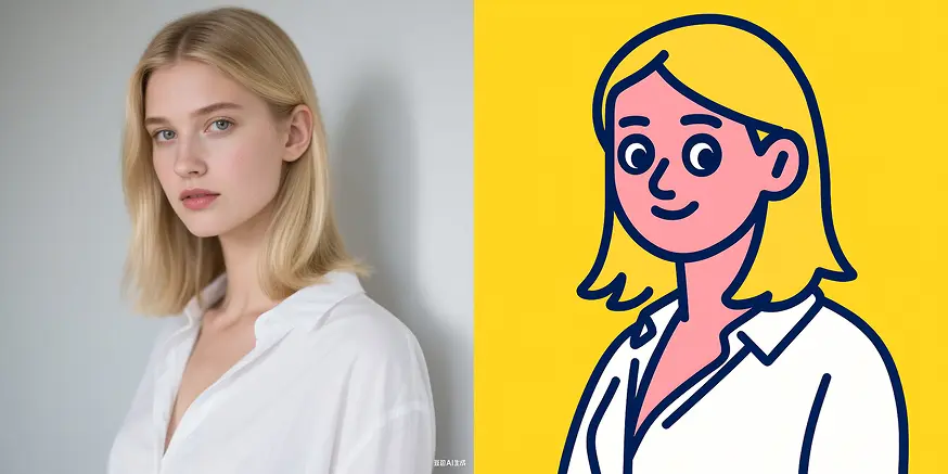 Flat Cartoon style headshot example