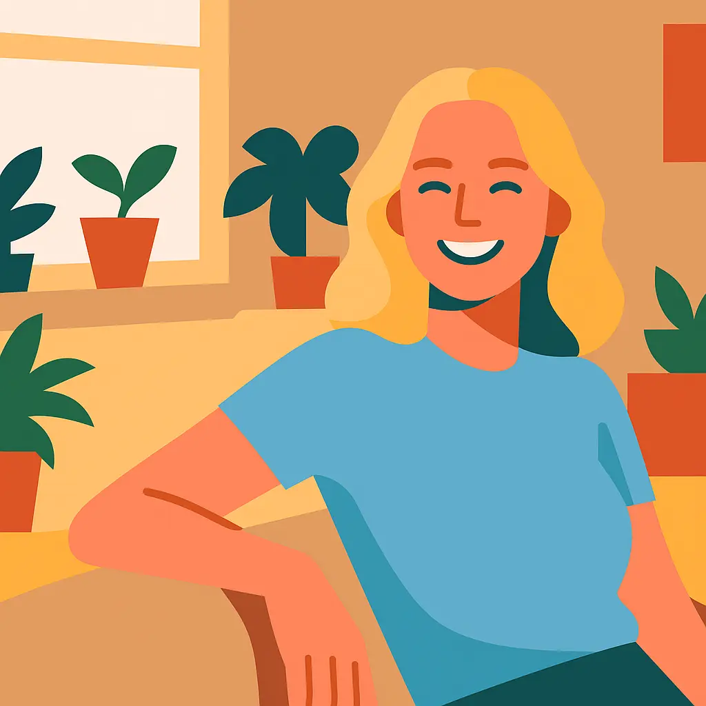 Geomitric flat-style illustration of women portrait