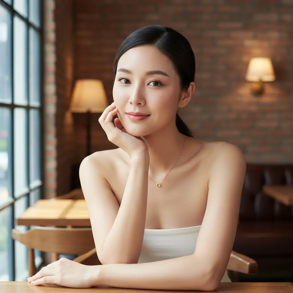 Elegant portrait in coffee 