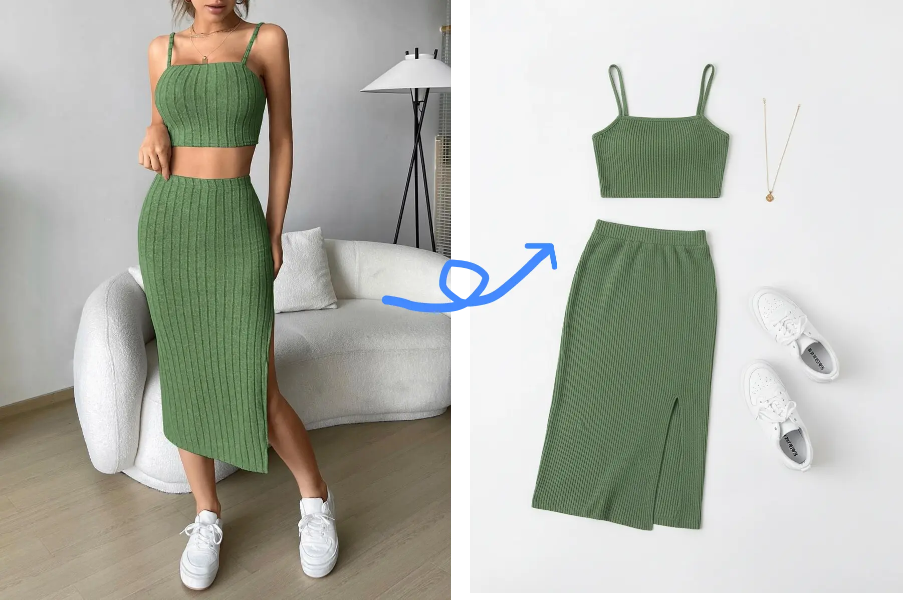 Outfit extracted from model photo