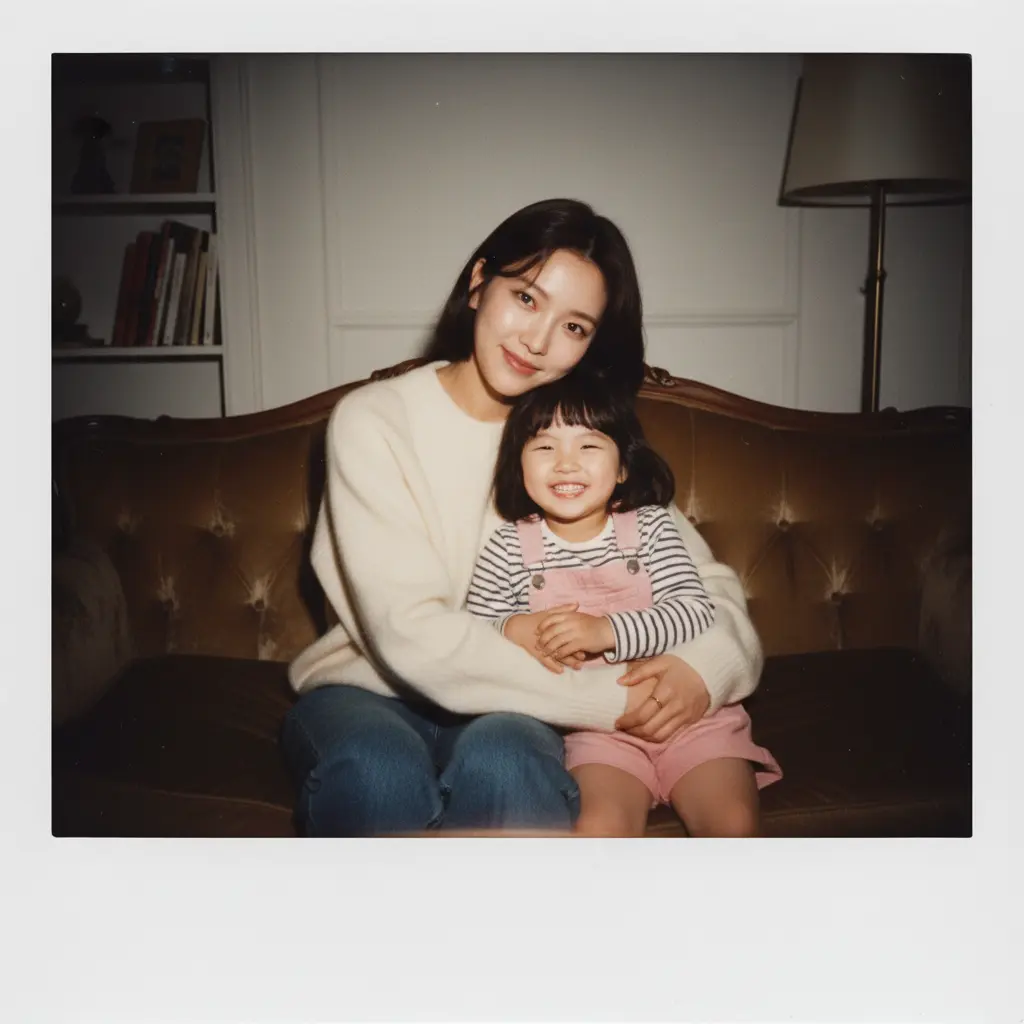 Polaroid Hugging younger myself