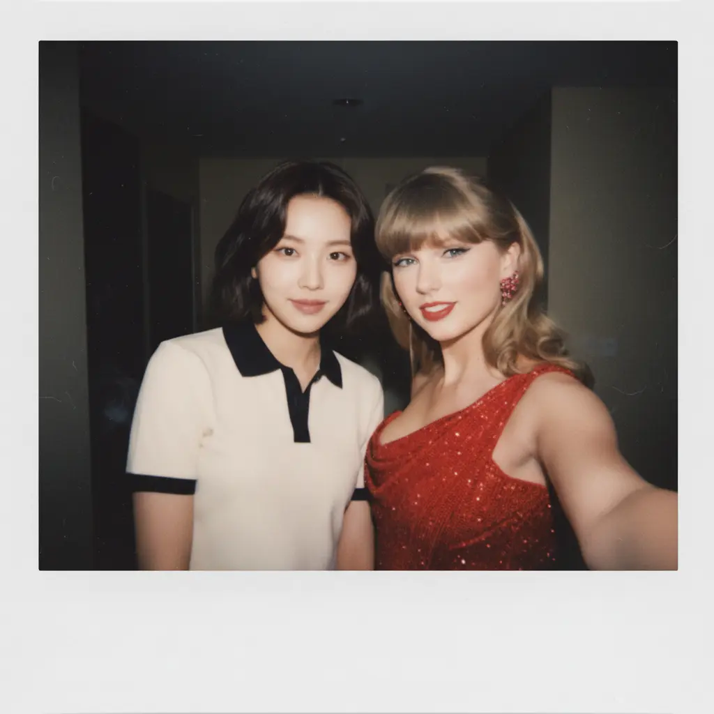 Polaroid selfie with celebrity