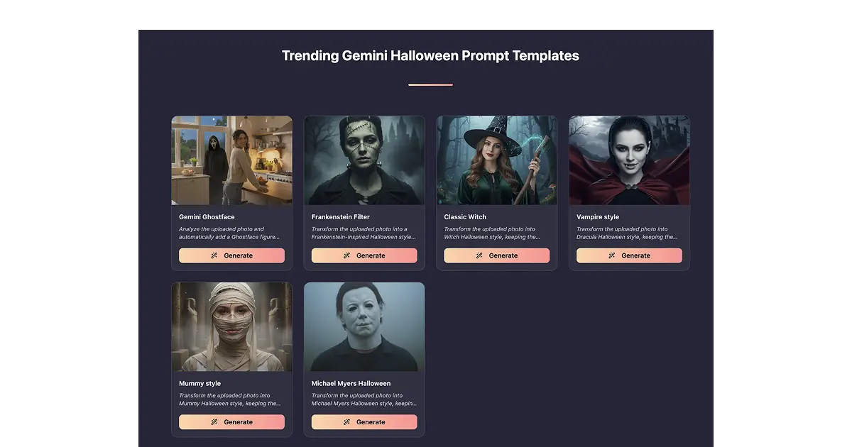 Gemini AI Halloween templates