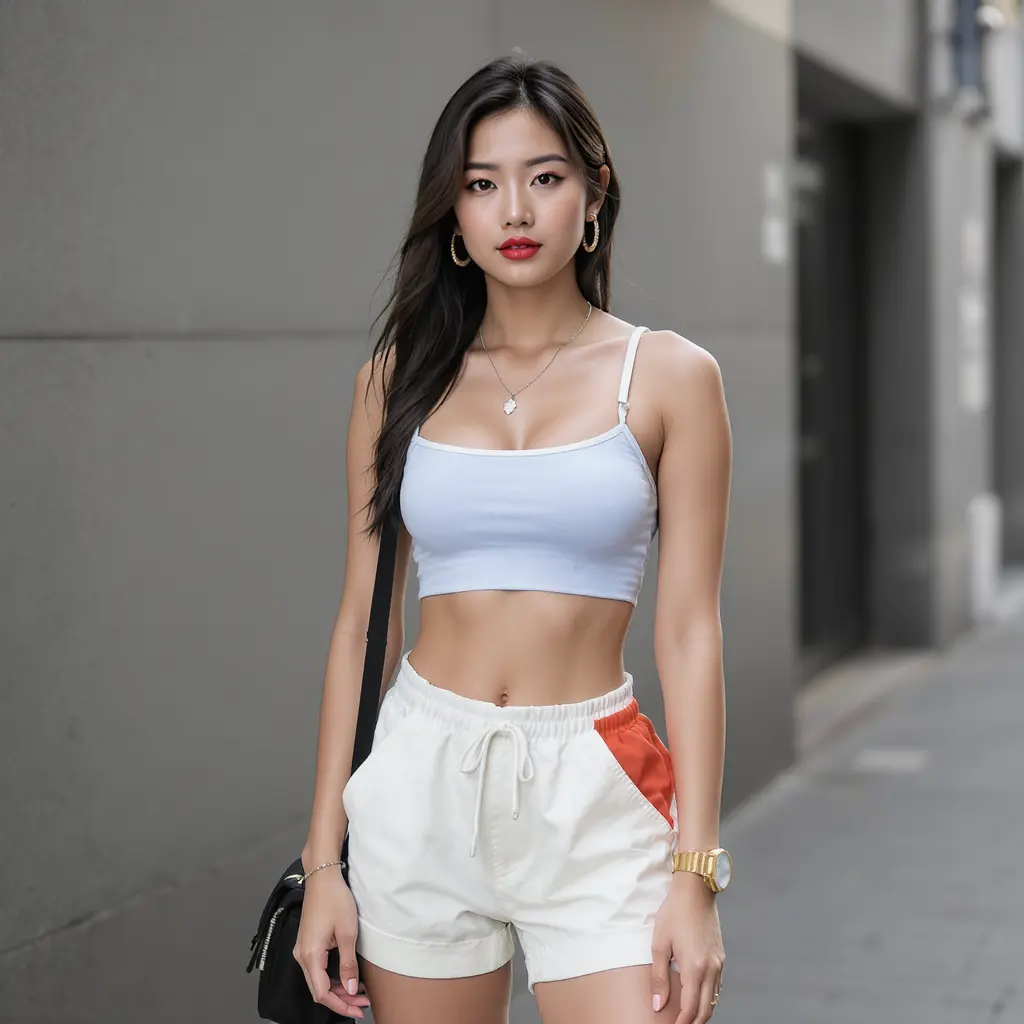 Confident streetwear influencer