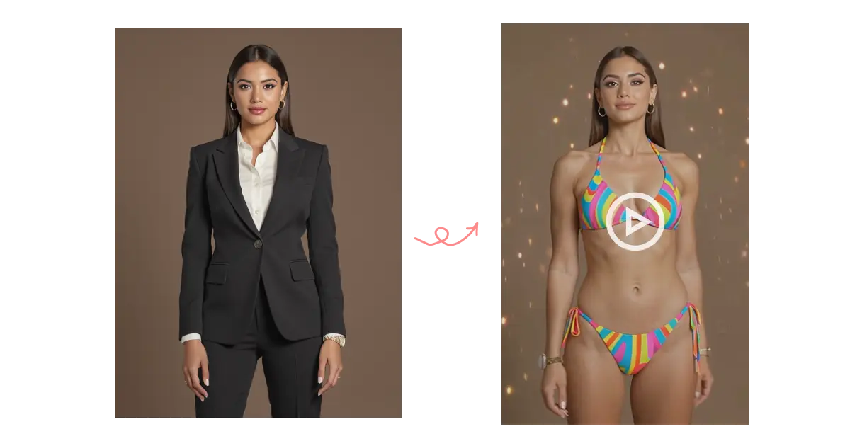 AI Bikini Video Generator realistic fashion scene